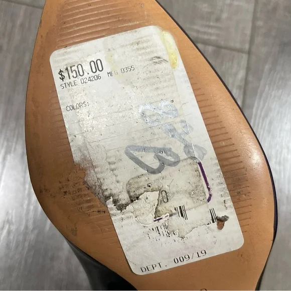 Brian Atwood Ombré Purple Block Heel Patent Pump Size 6 - Picture 8 of 11